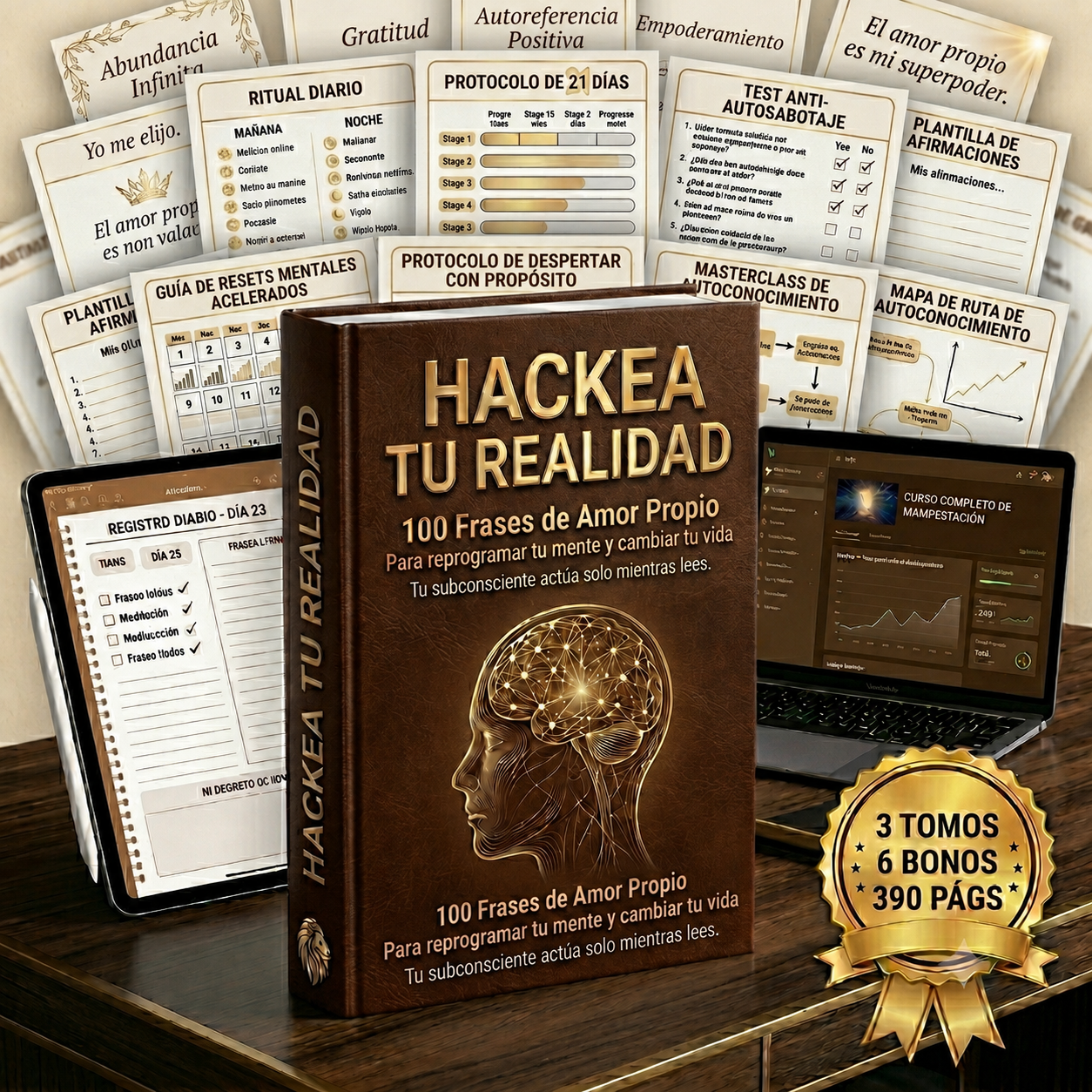 MegaPack Hackea tu Realidad Esencial - 100 Frases de Amor Propio para reprogramar tu mente y cambiar tu vida
