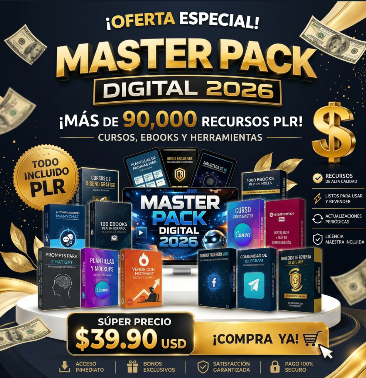 Master Pack Digital 2026 — +90.000 Recursos PLR (Cursos, Ebooks y Herramientas)